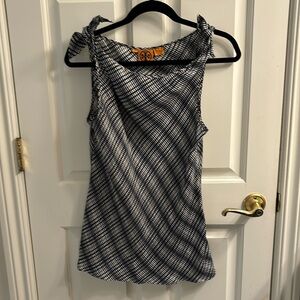 Tory Burch silk blue and white blouse tank